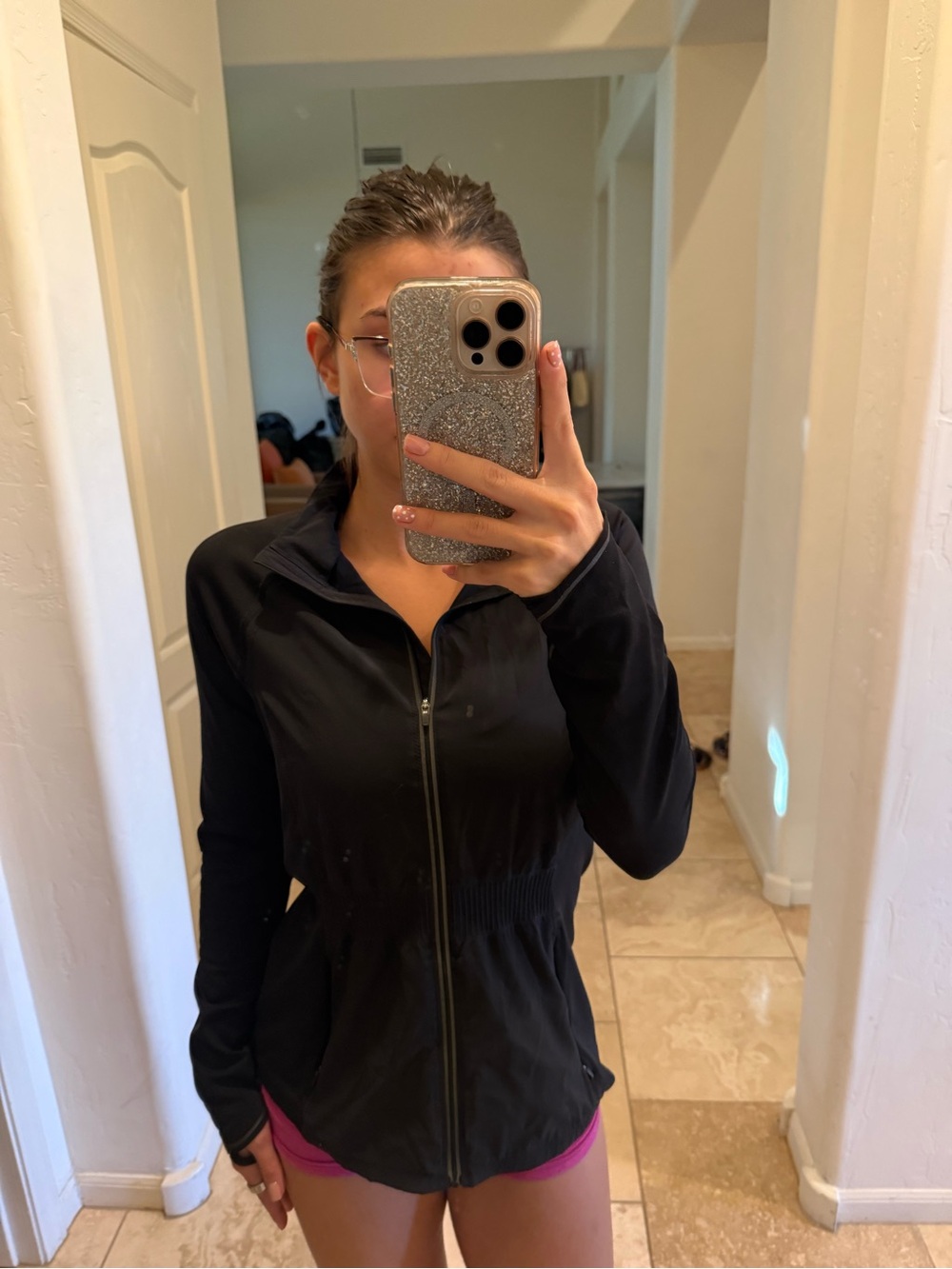 Black athleta running jacket sz s